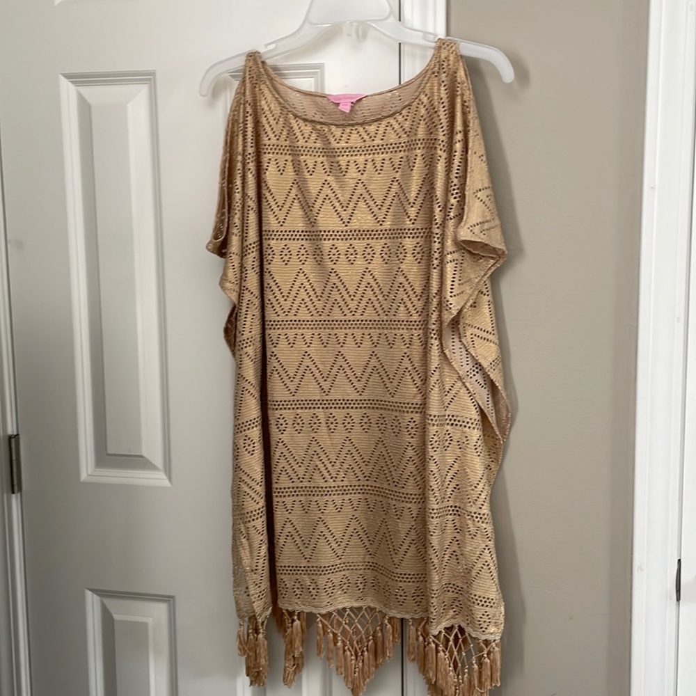 Lilly Pulitzer beach cover up. Gold. Size s/m.